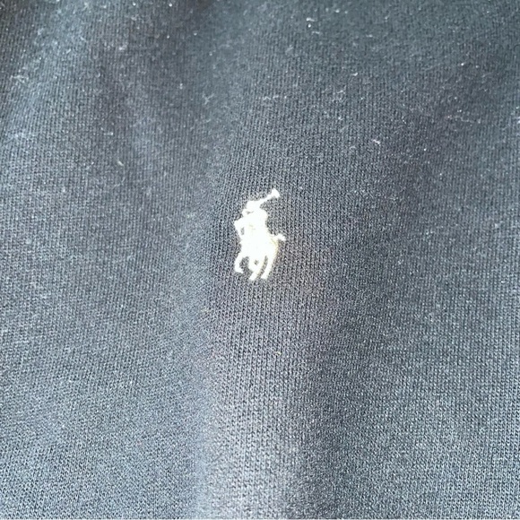 Polo Ralph Lauren MEDIUM (8 -10)Black w/Gold Horse Pony Embroidery Sweatshirt - Picture 2 of 5
